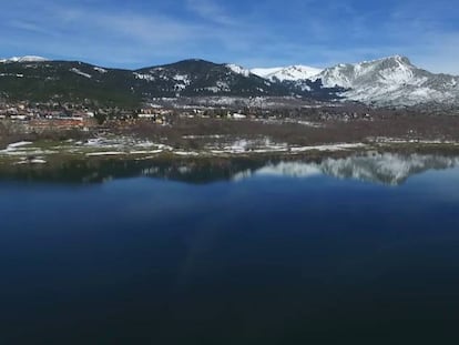 Vistas aéreas grabadas por un dron en el norte de Madrid.