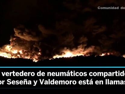 Incendi al cementiri de pneumàtics de Seseña.