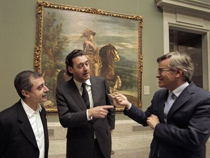 Borja-Villel (Reina Sofía), Zugaza (Prado) y Solana (Thyssen). / Foto: L. SEVILLANO