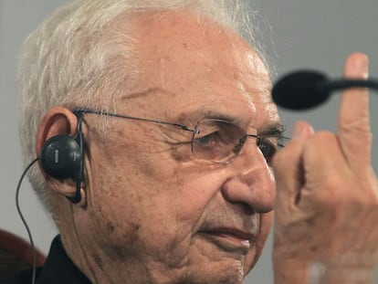 Frank Gehry durante la rueda de prensa.