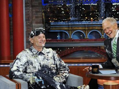 Letterman, con Bill Murray en su penúltimo programa.