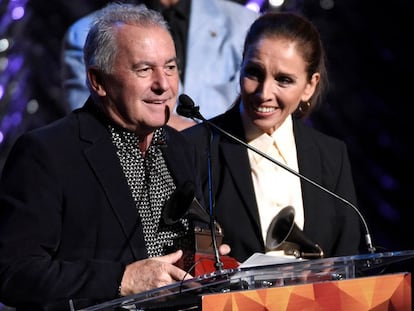 Ana Belén y Víctor Manuel durante el homenaje