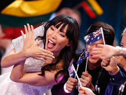 La representante de Australia, Dami Im, durante las votaciones.