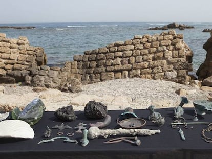 Varias de las piezas de bronce recuperadas en Israel.