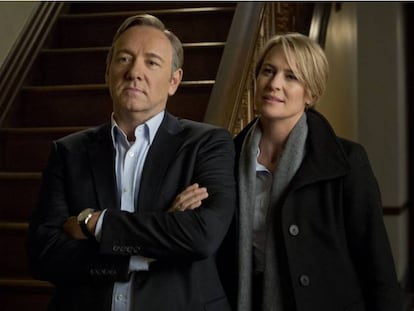 Robin Wright e Spacey.