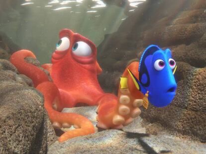 El director de 'Buscando a Dory', Andrew Stanton y la productora, Lindsey Collins.