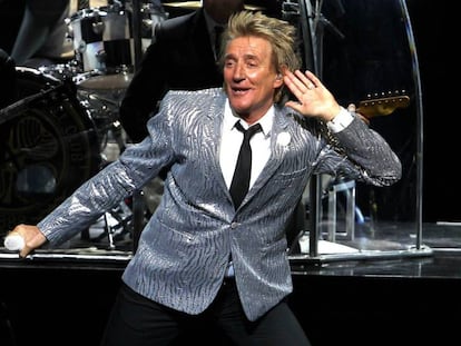 Rod Stewart en el concierto del martes en el Teatro Real en Madrid.