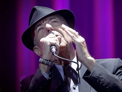 Leonard Cohen durante su segundo y único concierto en España en 2012.