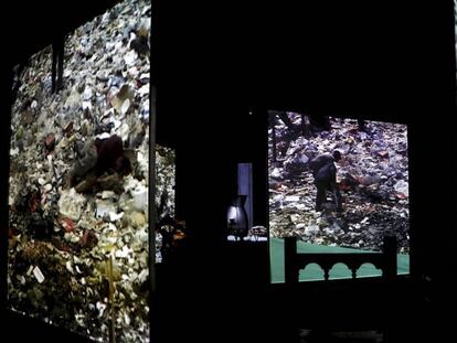 Instalación de vídeo 'Testigo de las ruinas' (2016), del colectivo Mapa Teatro.