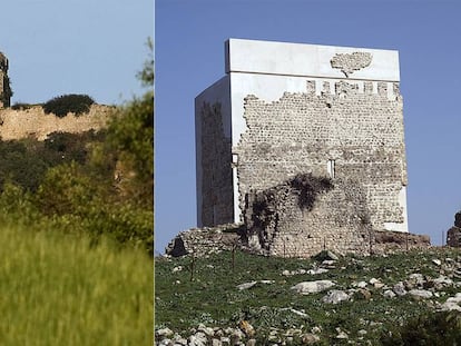 El Castillo de Matrera, antes y después de ser restaurado.