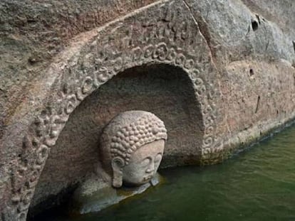 La estatua de Buda hallada en China.