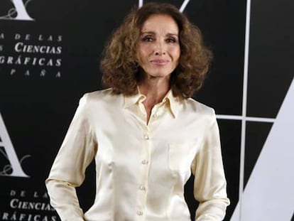 La cantante y actriz Ana Belén, en la rueda de prensa por el Goya de Honor de la Academia de Cine.