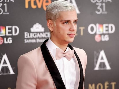 El actor Eduardo Casanova, en la alfombra roja de los Premios Goya, el pasado 4 de febrero.