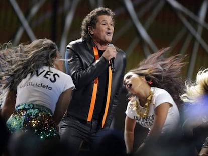El cantante Carlos Vives durante su actuación en la gala de los premios Grammy Latino el pasado mes de noviembre.