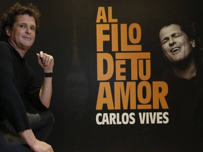 El músico colombiano Carlos Vives, en un hotel del centro de Madrid este martes.