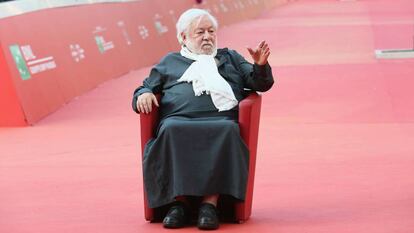 Paolo Villaggio, en la alfombra roja del Festival de Cine de Roma de 2015.