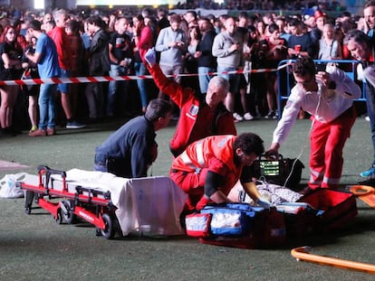 An acrobat fell to his death at Mad Cool in Madrid.