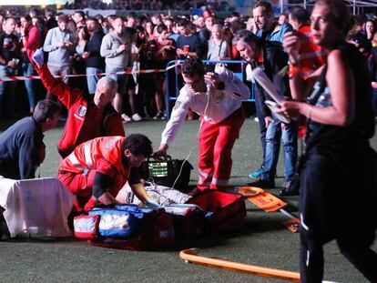 An acrobat fell to his death at Mad Cool in Madrid.