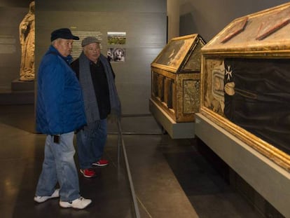 Dos de las obras de Sijena que reclama Aragón a Cataluña que se exhiben en el Museo de Lleida hasta hoy.