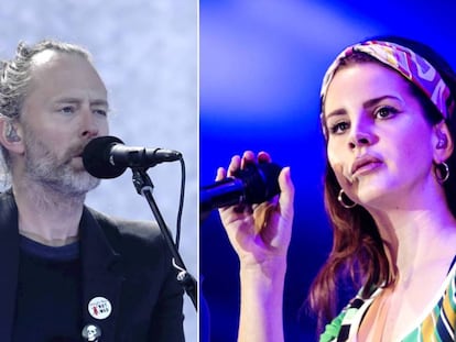 El líder de Radiohead, Thom Yorke (izquierda), y Lana del Rey (derecha). En vídeo, las dos canciones de la polémica.