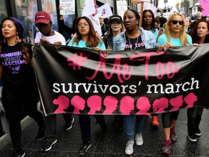 Marcha del movimiento #Metoo en Hollywood.