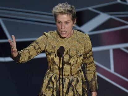 McDormand durante su discurso.