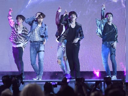 BTS en su actuación en la gala de los premios Billboard 2018 en Las Vegas.