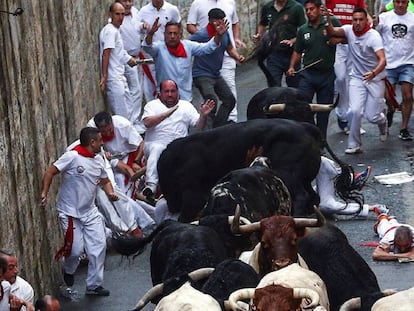 Watch Day one of the Running of the Bulls 2018.