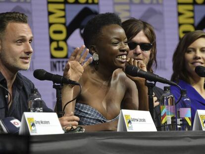 VÍDEO: Avance de la novena temporada. FOTO: Andrew Lincoln, Danai Gurira, Norman Reedus y Lauren Cohan, en la Comic-Con 2018.