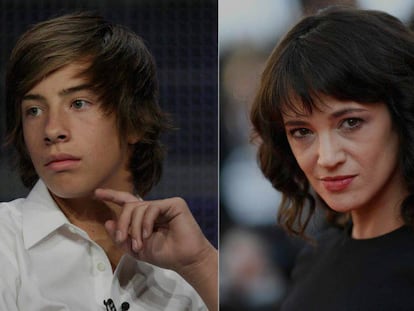 Jimmy Bennett, a la izquierda, y Asia Argento.