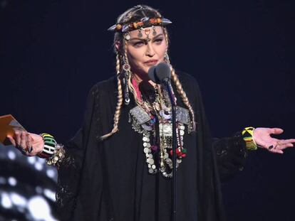 Madonna durante su intervención en los MTV Video Awards.