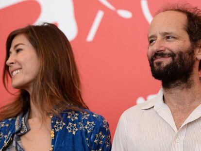 Natalia López y su esposo, el director Carlos Reygadas, en Venecia.