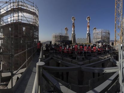 Visita a las obras de la Sagrada Familia, en Barcelona.