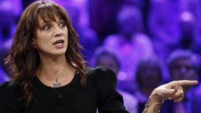 Asia Argento el domingo en la televisión italiana.