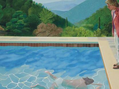 Fotografía cedida por la casa de subastas Christie's donde aparece el cuadro del pintor británico David Hockney.