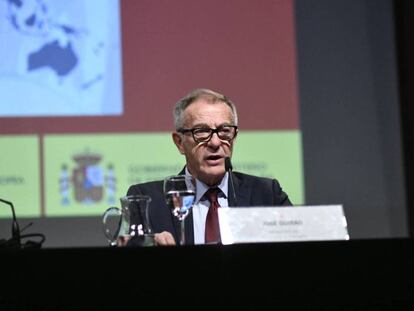El ministro de Cultura y Deporte, José Guirao, durante la presentación de la política cultural exterior.
