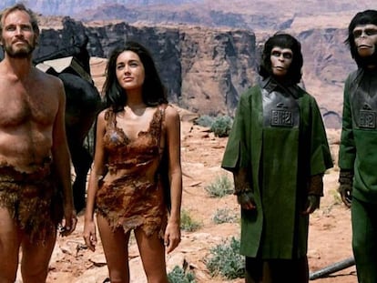 Fotograma de 'El planeta de los simios', película de 1968. En vídeo, una secuencia de la película.