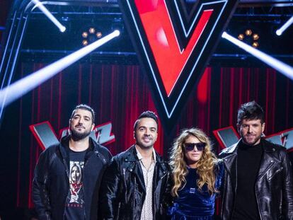 Los 'coaches' de La Voz Antonio Orozco, Luis Fonsi, Paulina Rubio y Pablo López.