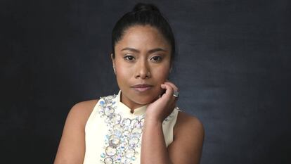 Yalitza Aparicio, retratada el pasado 4 de febrero en Los Ángeles en el almuerzo de los nominados a los Oscar. En vídeo, entrevista a las actrices de la película.