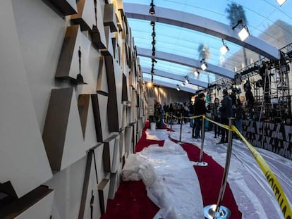 Preparativos en la alfombra roja de los Oscar el viernes por la tarde. En vídeo, las películas favoritas.