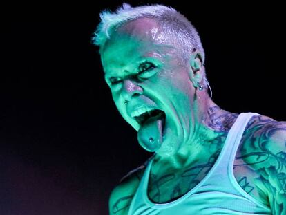 Keith Flint en un concierto de The Prodigy en Londres en 2009.