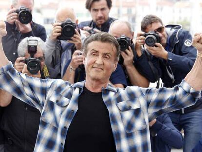 Sylvester Stallone, este viernes en Cannes. En vídeo, Stallone promociona la nueva entrega de 'Rambo'.