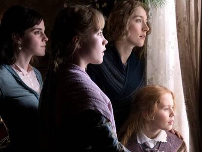 Emma Watson (primera desde la izquierda), Florence Pugh, Saoirse Ronan y Eliza Scanlen, en la 'Mujercitas' de Greta Gerwig.