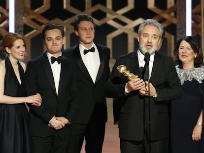 Sam Mendes, tras recoger su premio. En vídeo, el tráiler de '1917'.