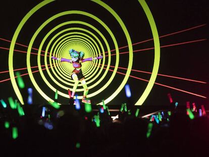 Un momento del concierto de Hatsune Miku en el Sant Jordi Club de Barcelona.