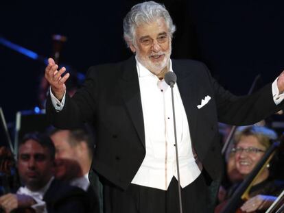 Plácido Domingo en una presentación en Szeged, Hungría, en agosto de 2019. En vídeo, declaraciones del ministro de Cultura, José Manuel Rodríguez Uribes, este miércoles.