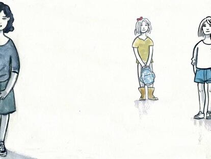 Una de las ilustraciones sobre el acoso escolar de Javer de Juan para la película 'El silencio roto'.