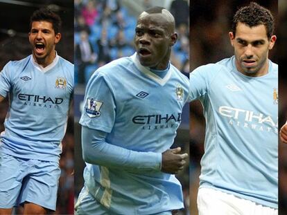 Agüero, Balotelli, Tévez y Dzeko.