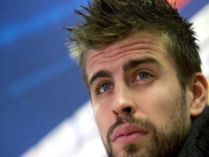 Piqué, durante la rueda de prensa