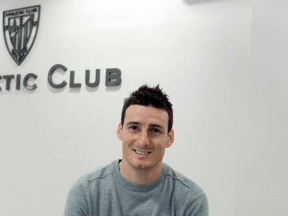 Aritz Aduriz, el jueves en Lezama.